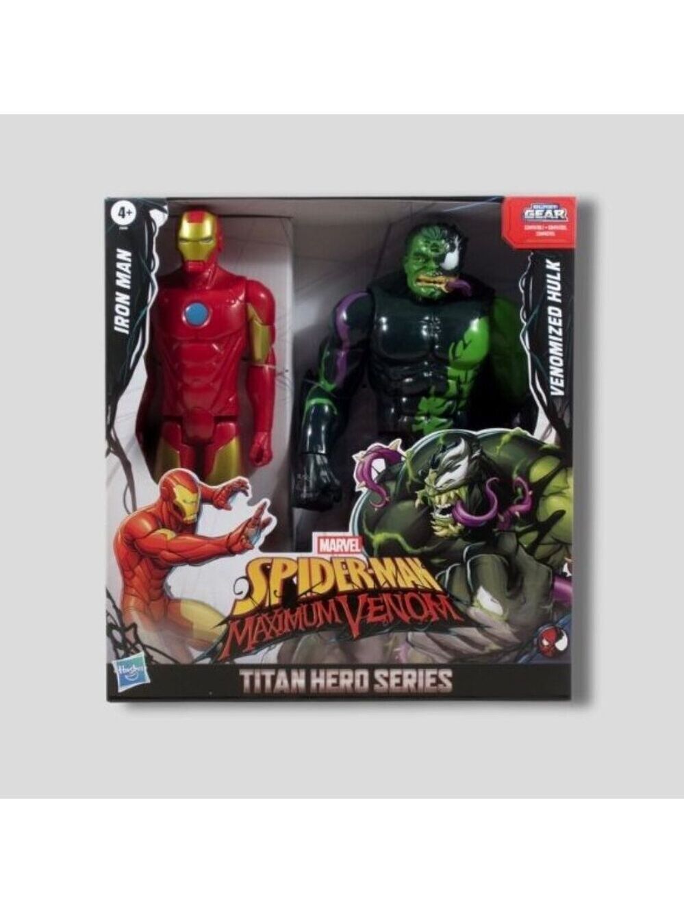 NIB Hasbro Marvel Titan Hero 12" Spider-Man Max Venom Iron Man Vs Venomized Hulk